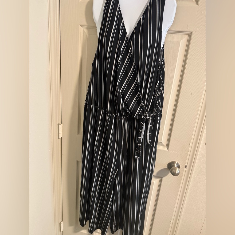 Ava & Viv (Target) Black and White Striped Jumpsuit
